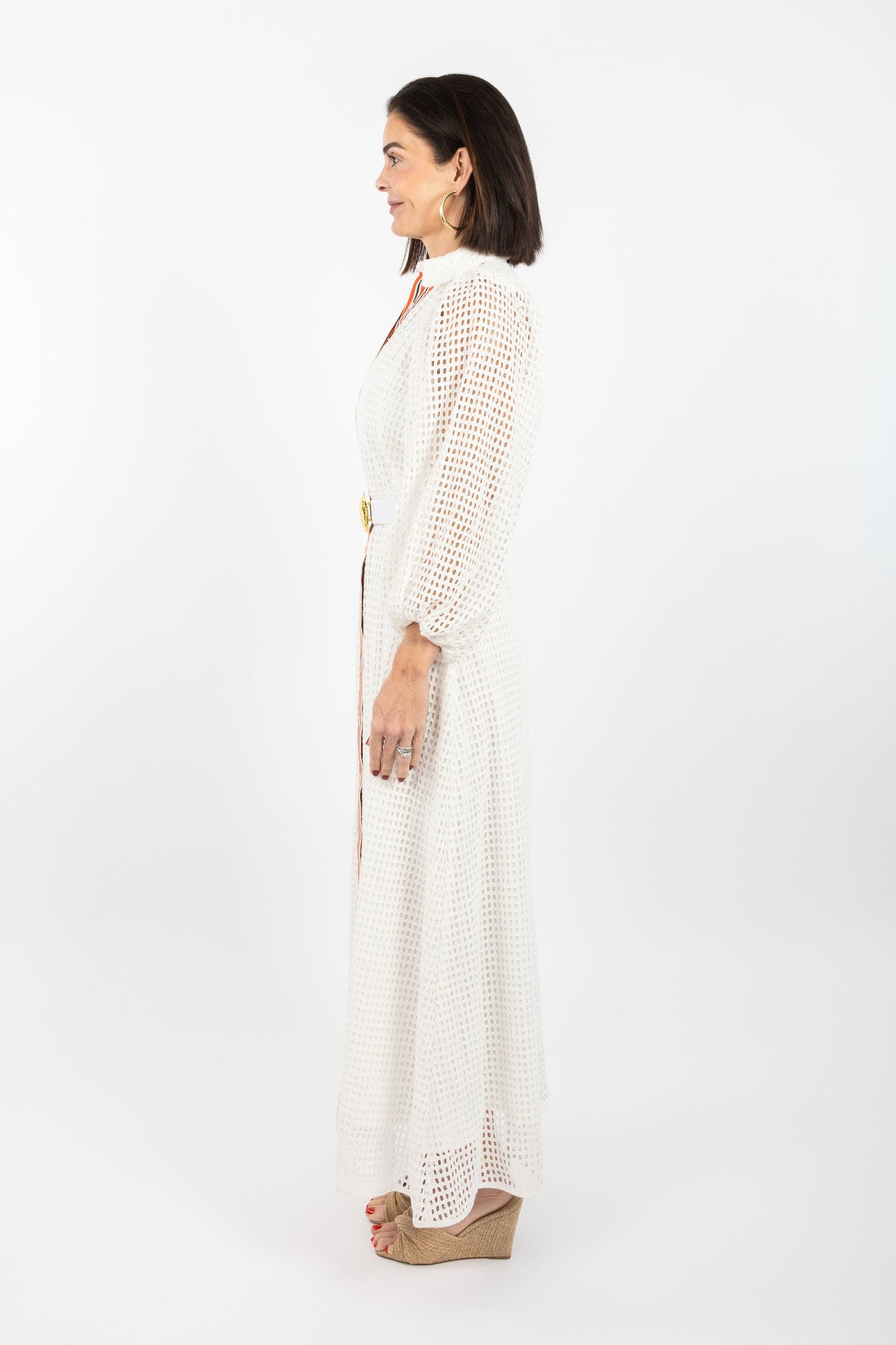 Lyla Dress - White Cutout Lace