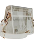 Red Wavy Clear Stadium Bag with White Bamboo Stick