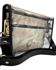 Red Square Clear Stadium Bag with Black Bamboo Stick