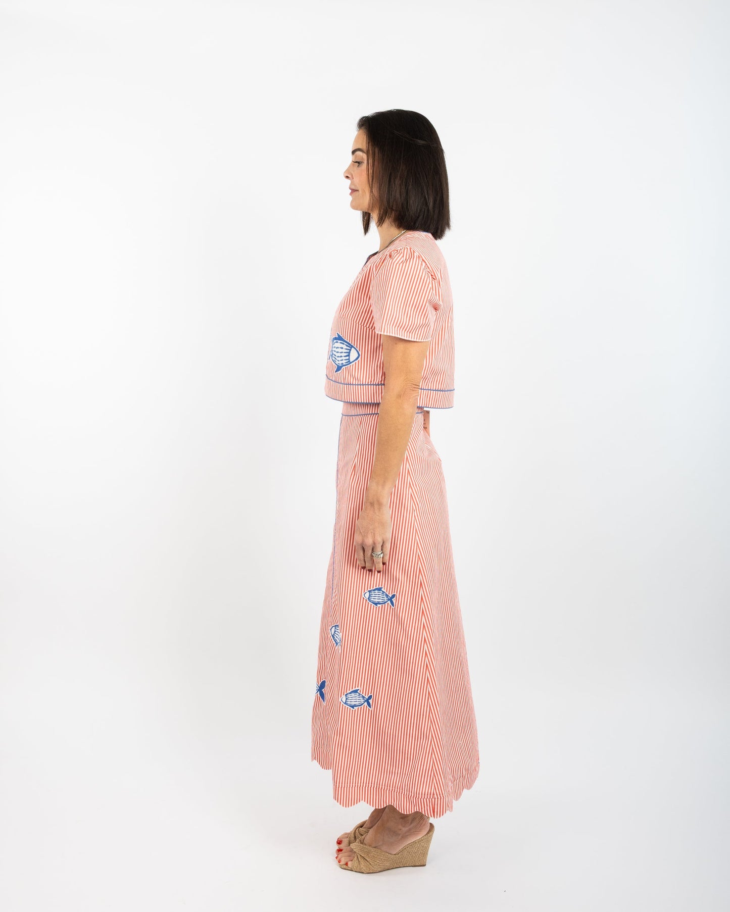Emmy Skirt (Long) - Fish Applique