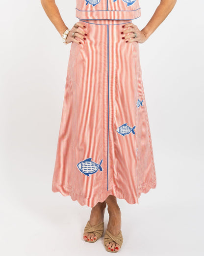Emmy Skirt (Long) - Fish Applique