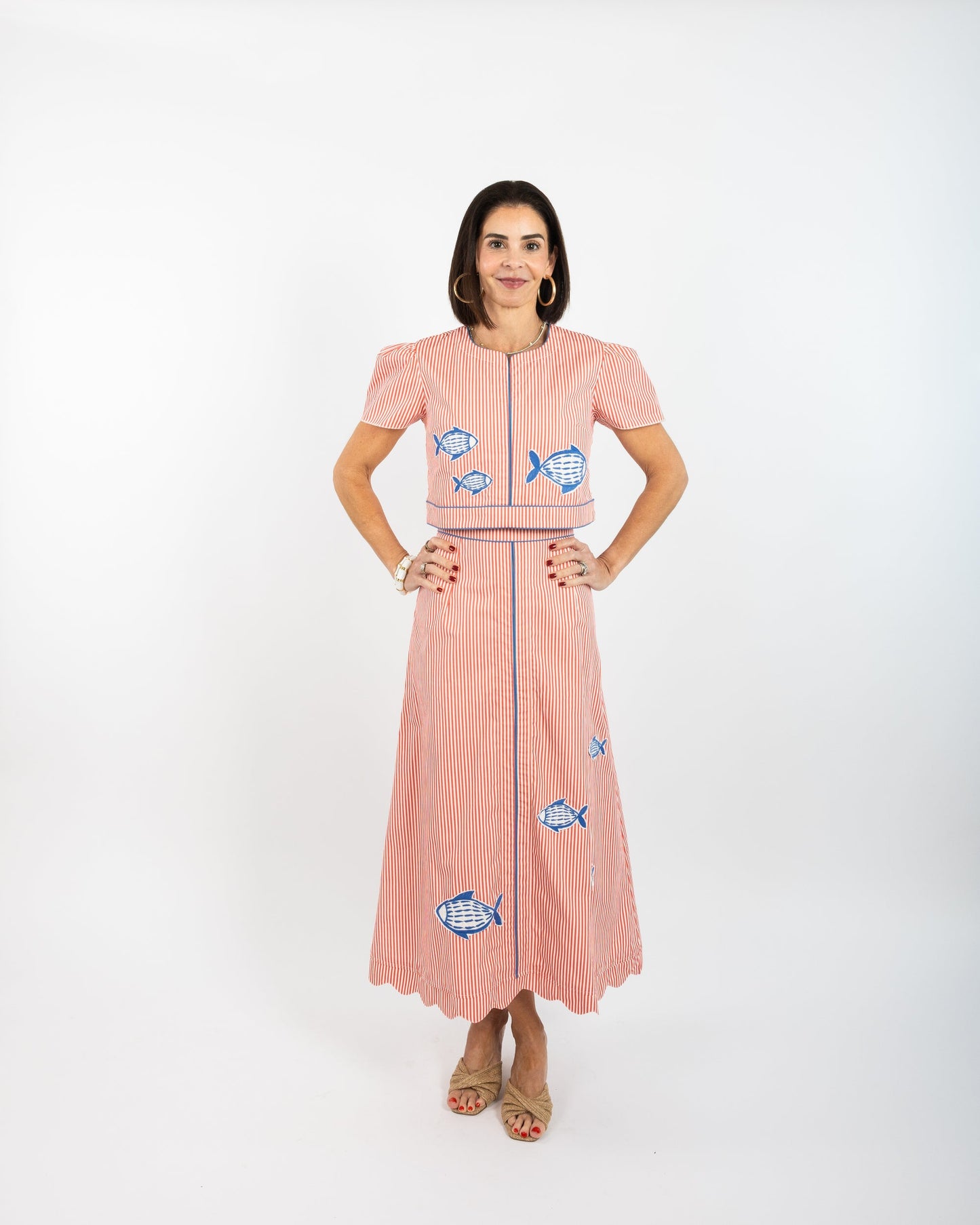 Emmy Skirt (Long) - Fish Applique