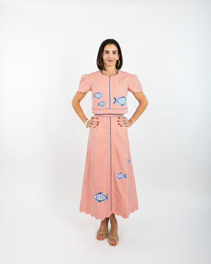 Emmy Skirt (Long) - Fish Applique