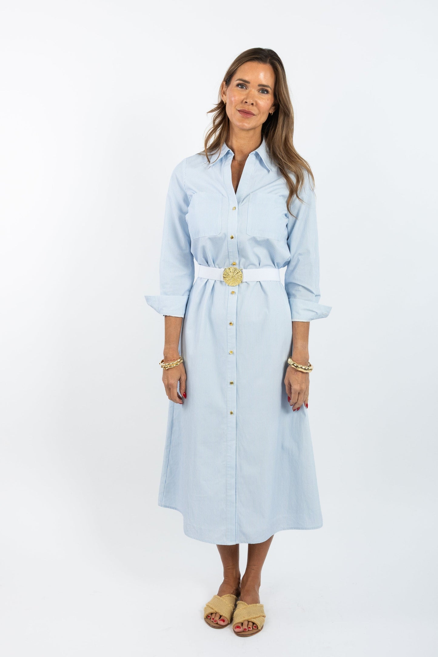 Harper Dress - Blue Stripe