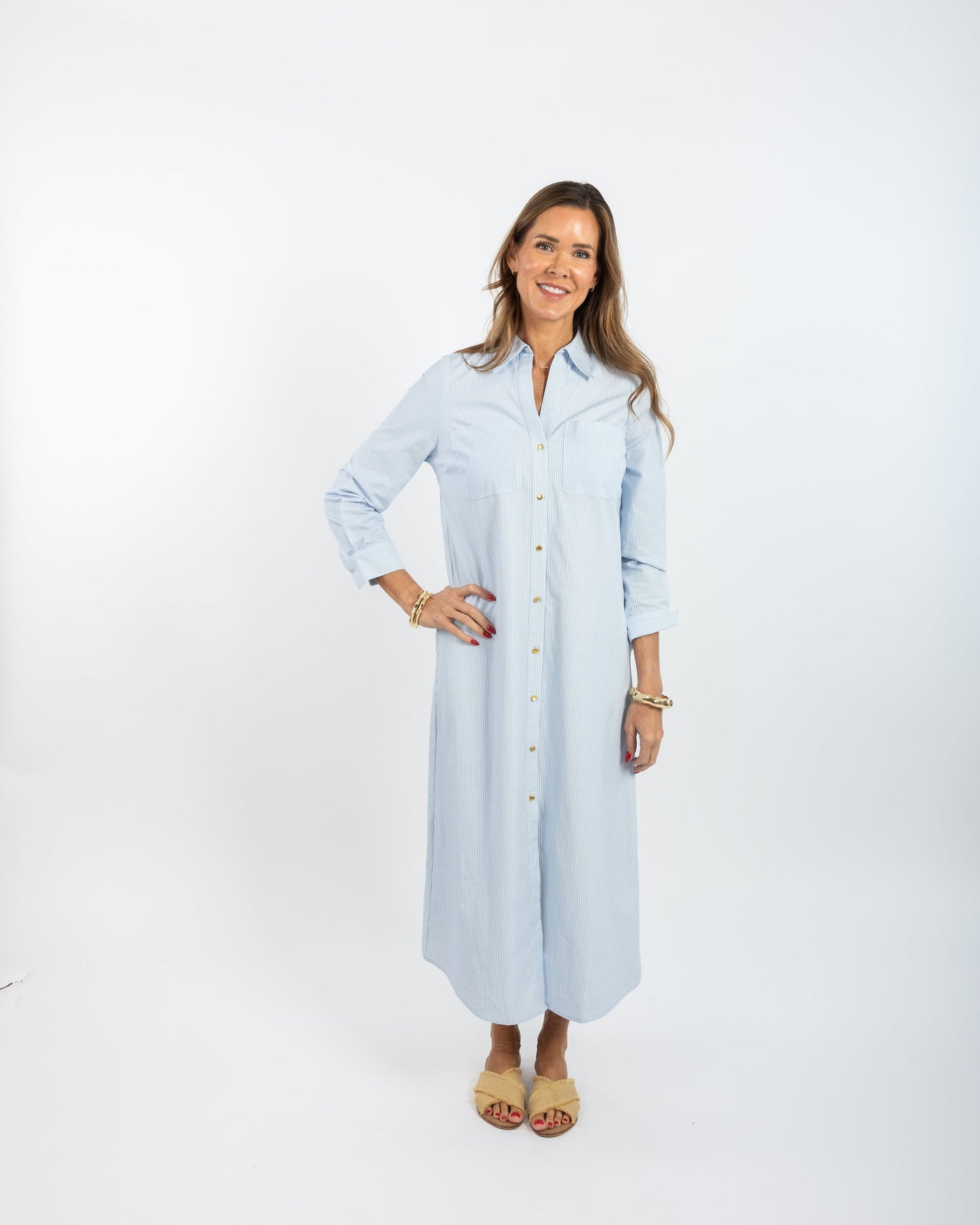Harper Dress - Blue Stripe