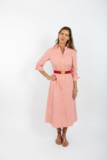 Harper Dress - Red Stripe