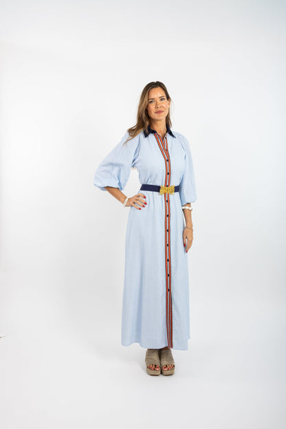 Lyla Dress - Blue Stripe