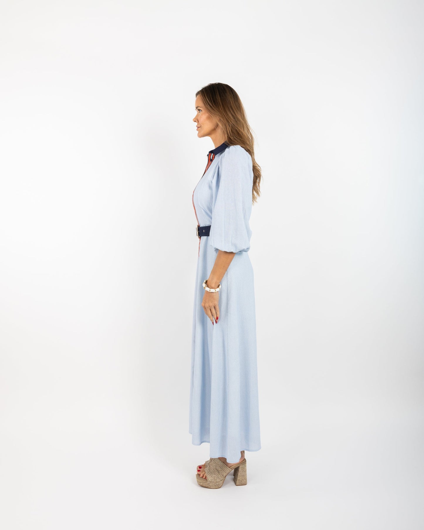 Lyla Dress - Blue Stripe