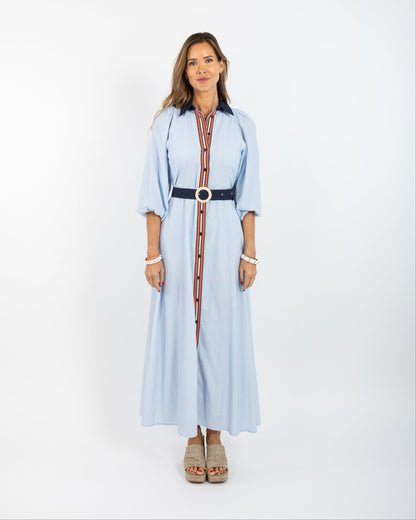 Lyla Dress - Blue Stripe