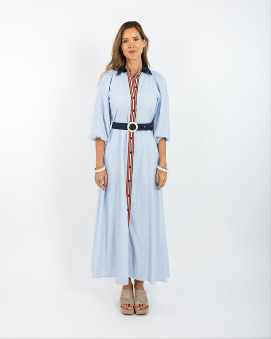 Lyla Dress - Blue Stripe