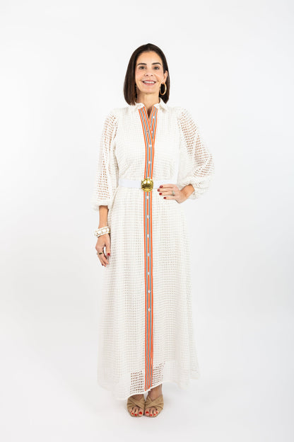 Lyla Dress - White Cutout Lace