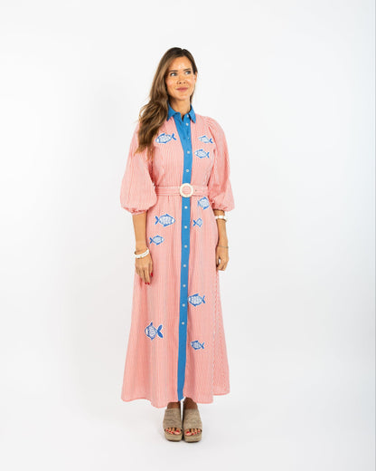 Lyla Dress - Fish Applique