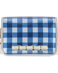 Blue and White Clear Stadium Bag with White Bamboo Stick