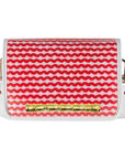 Red Wavy Clear Stadium Bag with Gold Bamboo Stick