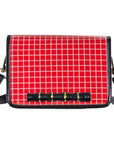 Red Square Clear Stadium Bag with Black Bamboo Stick