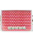 Red Wavy Clear Stadium Bag with White Bamboo Stick