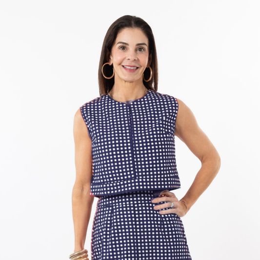 Emmy Set SKIRT ONLY- Navy Gingham