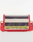 Petite Black Stripe Stadium Bag with Gold Bamboo Stick