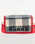Petite Black Buffalo Check Stadium Bag with Black Bamboo Stick