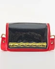 Petite Black Stadium Bag with Gold Bamboo Stick