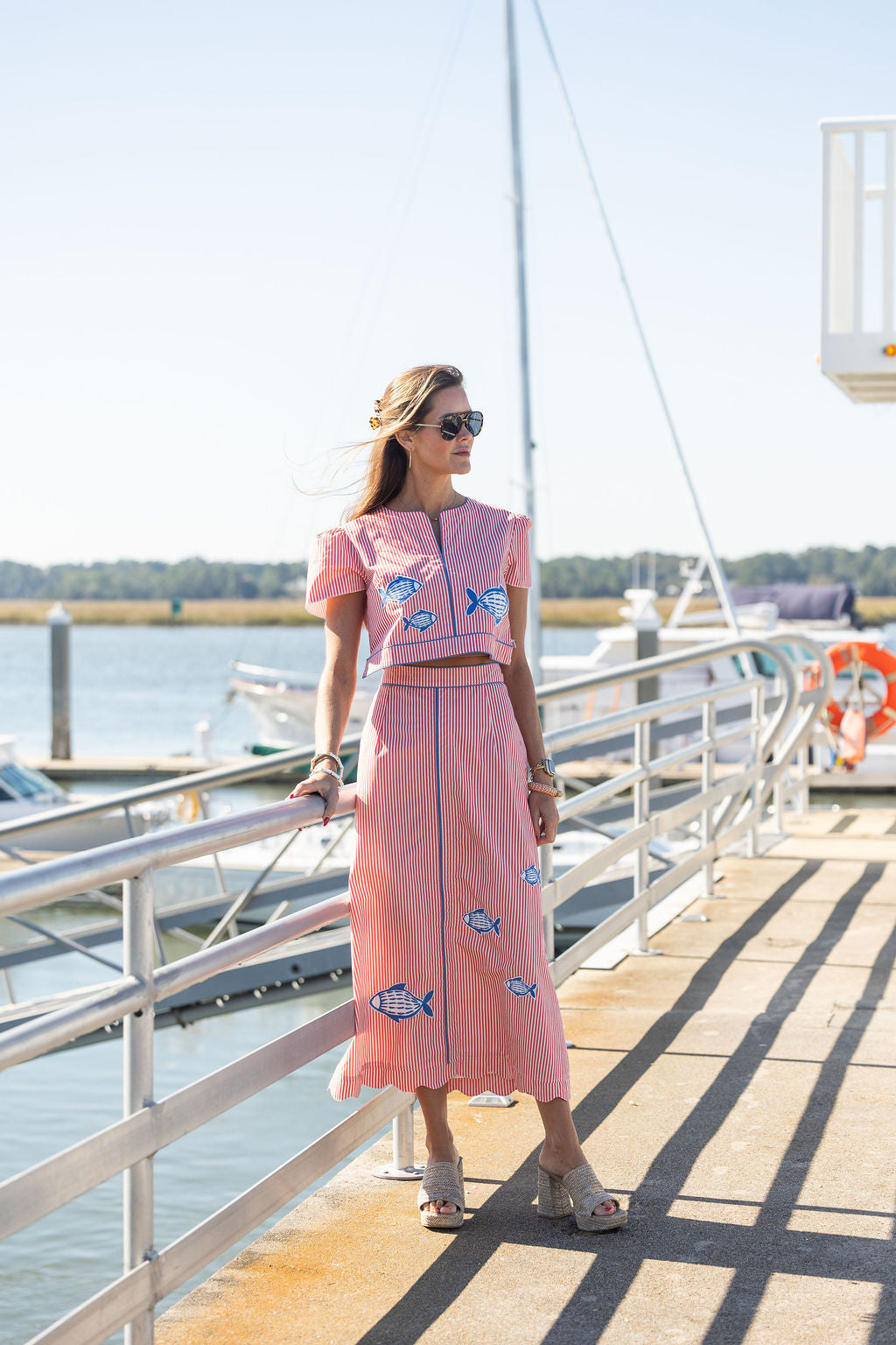 Emmy Skirt (Long) - Fish Applique