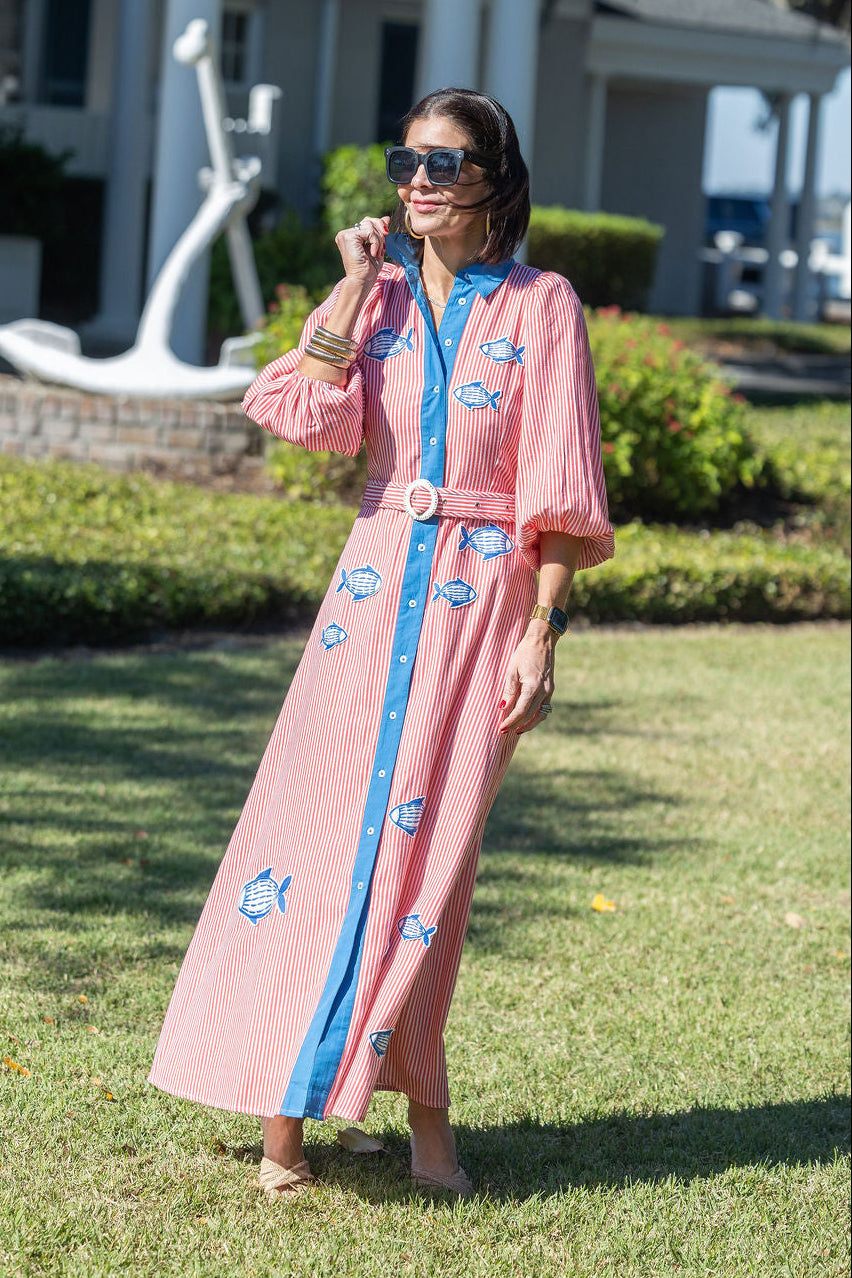 Lyla Dress - Fish Applique